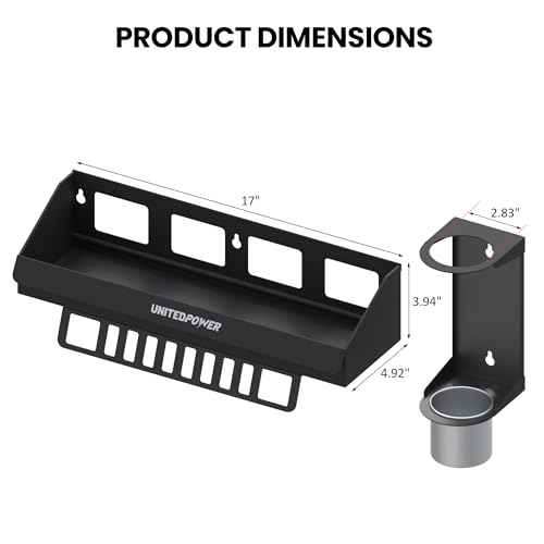 UNITEDPOWER 6 Quart Motor Oil Storage Rack, Bottle Shelf Mount Caddy With Funnel, Enclosed Race Trailer Shop Garage Organizer