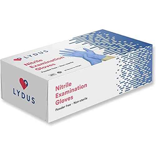 OSTC Lydus 4 Mil Latex Free Nitrile Textured Finger Exam Gloves - Large (Box of 100)