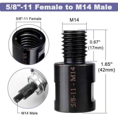 2Pcs Angle Grinder Converter Adapters 5/8"-11 Female to M14/M10 Male, Attachments Interface Connector Thread for Polisher Drill Bit Connecting Tool