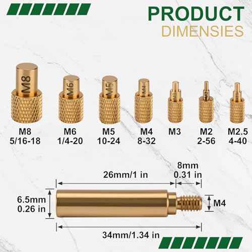 Heat-Set Insert Tips Soldering Iron Tips M2 M2.5 M3 M4 M5 M6 M8 1/4",Thread Inserts Compatible with FX-888D Weller SP40NKUS and Yihua 939D Irons,for Connecting 3D Printed Parts and Plastic Parts