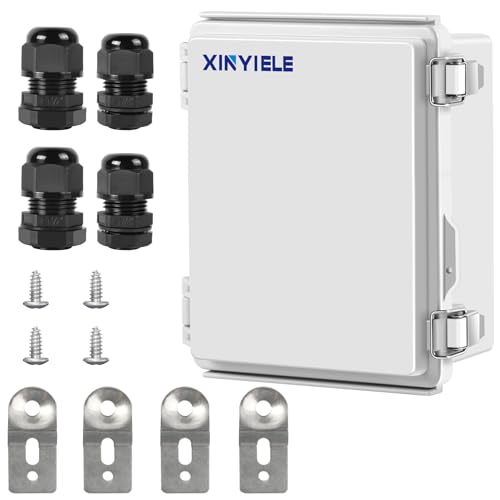 XINYIELE Waterproof Outdoor ABS Plastic Junction Box IP67 Grey 8.7x6.7x4.5 Inches