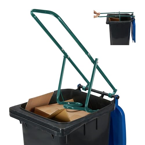 Relaxdays Manual Rubbish Press for 60-240 L Wheelie Bins – Steel Waste Compactor