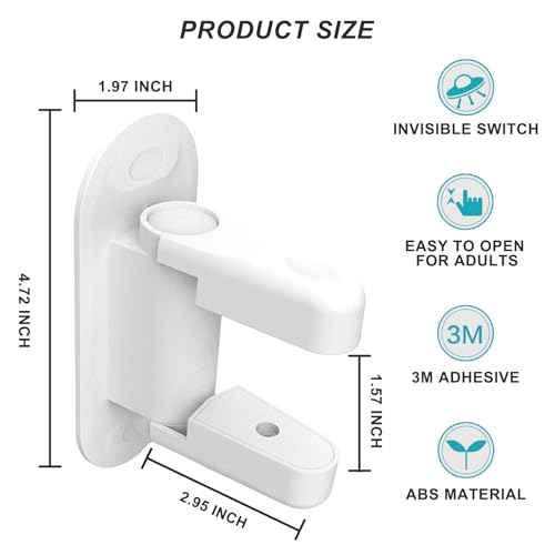 Matenf Childproof Door Lever Lock (2 Pack) Prevents Toddlers Pets From Opening Doors, Door Handle Lock for Babyproofing, Durable Safe ABS Material Strong Adhesive, No Drill Tool Needed Easy to Install