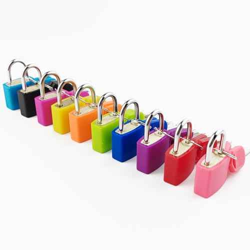 TIHOOD 10PCS Luggage Locks with Keys, Locker Lock Small Luggage Padlocks, Suitcase Locks Metal Keyed Padlock for School Gym
