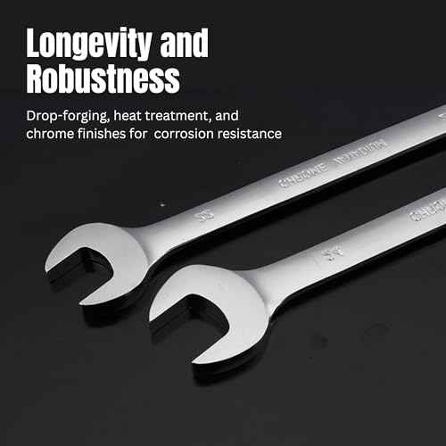 11mm Combination Wrench, Professional Grade Chrome Vanadium Steel (CR-V) Socket Mechanic Hand Tool, 12-Point Box-end, Perfect for Auto Repair, Household, Car, Truck Emergency (11mm)