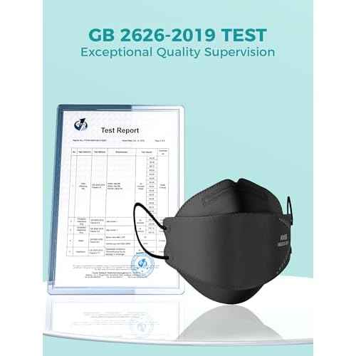 TOPMAX KN95 Face Masks 50 Pack for Adults, Breathable and Comfortable KN95 Mask with Elastic Ear Loop, Filter Efficiency¡Ã95%, Black