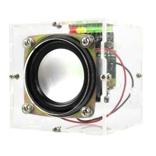 Transparent DIY Stereo Speaker Kit with LED Light Electronic Audio Amplifier ? a cool mini speaker suitable for home, school, and workshop soldering practice kits