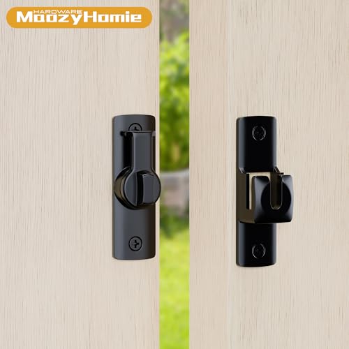 MaozyHomie Black Flip Door Latch 90/180 Degree Barn Door Lock Hardware, Secure Cabinet & Bathroom Gate, 1 Pack