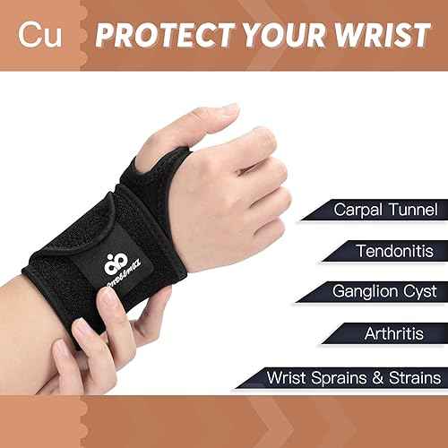 INDEEMAX Copper Carpal Tunnel Wrist Brace, 2 Pack Wrist Support Wraps for Men Women, Adjustable Compression Wrist Brace for Tendonitis, Pain Relief, Arthritis, Sports, Work, Sleeping, Both Hands,black