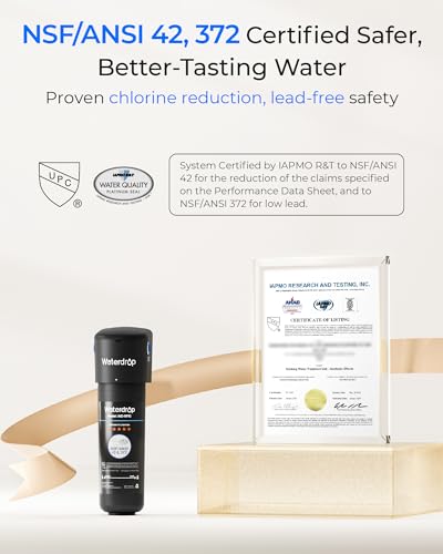 Waterdrop 10UA Under Sink Water Filter System NSF/ANSI 42 Certified - 1 Year Replacement Filter Included