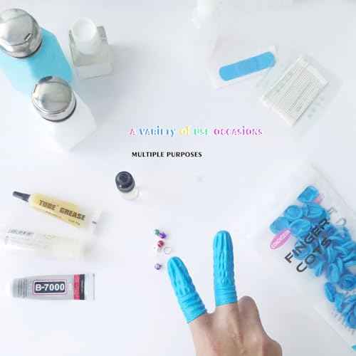 Large Disposable Nitrile Finger Cots, Non-allergenic No Powder Finger Protectors£¬ Suitable for Beauty, Manicure, Massage,Electronic Repair 100 pcs(Blue)