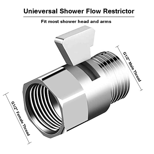Silver Brass Shower Flow Control Valve G1/2 for Shower Head & Hose