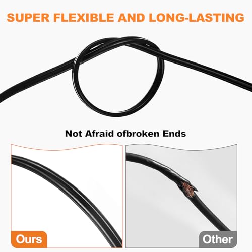 12/2 Low Voltage Landscape Wire 250ft - 12 Gauge Direct Burial Cable, Black, CCA Copper Clad Aluminum