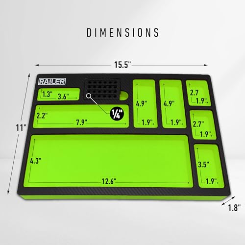 Railer EVA Foam Tool Tray with Built-in Bit & Socket Organizer – Large, Green