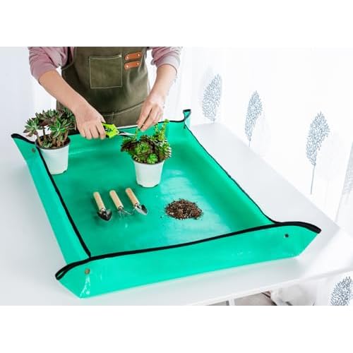 Josteve Plant Repotting Mat, 5Pcs Succulent Tools Mini Garden Small Gardening Tools Indoor, Pruning Shear Gardening Scissor, Hand kit for Bonsai, Cactus, Fairy, Houseplant Transplanting, Seedling