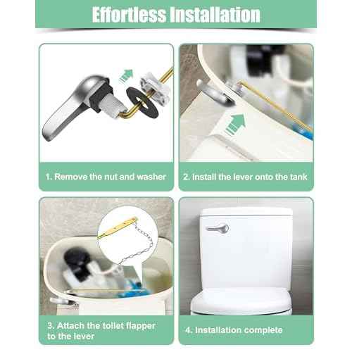 Toilet Flush Handle Replacement Kit: Front Universal Toilet Bowl Replacement Kit, Toilet Repair Kit Inside Tank Chain Flusher Handle Lever Replacement Parts Compatible with American Standard Mansfield