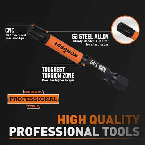 HORUSDY Torx Bit Set, 36pcs Security Torx Bit Set,Tamper Proof Star Bits (T5-T40) for Impact Driver, S2 Steel Screwdriver 1" & 2.3" Long,Torque Security Bits with Storage Box