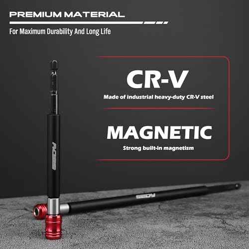 2-Piece 6", 12" Extra Long Magnetic Screwdriver Bit Holders, 1/4 Inch Hex Shank Quick Release Extension Adapter, Durable CR-V Steel, Universal Fit for Impact Driver Bits
