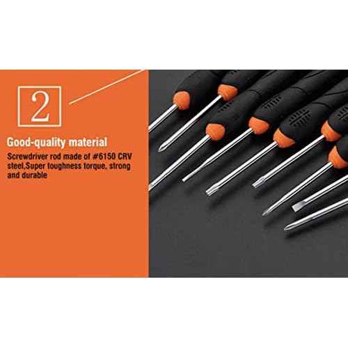 Edward Tools Precision Screwdriver Set with Storage Case - 9 Screwdrivers including Flat, Phillips and Torx - Small Screwdriver Set for Electronics, Eyeglass, Computer, Laptop, Jeweler - Cr-V Steel