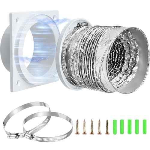 Magnetic Dryer Vent Connector -Quick Connect Coupling,ABS Rust-Proof Housing,Airtight 4" Kit for Tight Spaces-Laundry Room,Closet,Apartment-Quick Snap Installation,Easy Clean