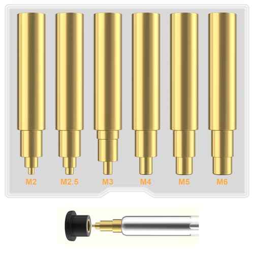 Heat set Insert Tool, Soldering Iron Tips for Threaded inserts M2 M2.5 M3 M4 M5 M6, Soldering Iron kit Compatible with Weller SP40NUS/Hakko FX-888D/900M/T18 Irons- Press Tool for 3D Printer Components