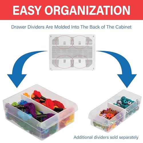 Akro-Mils 44-Drawer Plastic Drawer Storage Cabinet for Garage Organization, Bead Organizer, Building Bricks Storage, Teacher Toolbox, Makeup Organizer, 20" W x 6" D x 16" H, 10144 Black