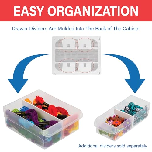 Akro-Mils Black 44-Drawer Plastic Storage Cabinet - 20"W x 6"D x 16"H, 1 Pack