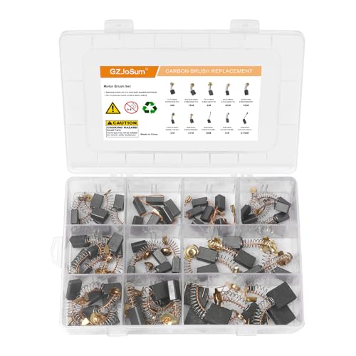 40 Pack Electric Motor Carbon Brushes Set, 10 Different Sizes for Replacement Repair Power Tool Part Electric Hammer Drills Angle Grinders Circular Table Saw