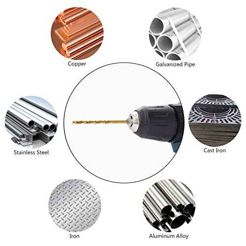 Hex Shank Drill Bits - Set of 10Pcs, 1/8 Inch Premium 4341 HSS Titanium Impact Hex Drill Bits for Wood, Steel, Metal, Plastic, Quick Change Design