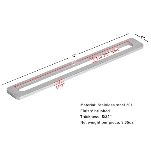 Fanmao 8" x 1" Adjustable Slotted Mending Plates, Stainless Steel, Pack of 6