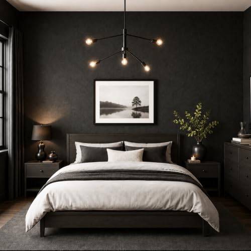 NVRZQWD 17.7x118 Black Peel and Stick Waterproof Wallpaper for Cabinets & Walls