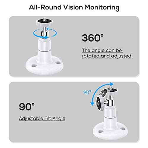FastSnail Wall Mount Compatible with Wyze Cam Pan V3 & Wyze Cam V4/V3 & Wyze Cam Outdoor/Indoor, 360 Degree Swivel Adjustable Bracket for Wyze Cam and Other Camera with Same Interface 2 Pack