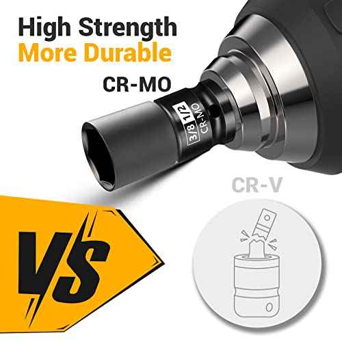 Tools for Men 3/8 to 1/2 Socket Adapter: Valentines Day Gifts for Adults 3/8 To 1/4 Impact Adapter Cr-Mo Drill Wrench Ratchet Drive Reducer Extension Square Impact Driver Bit Set Hand Gadgets