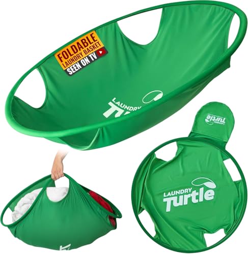 Laundry Turtle Collapsible Laundry Basket - Green, Large (Front-Loading Machines)
