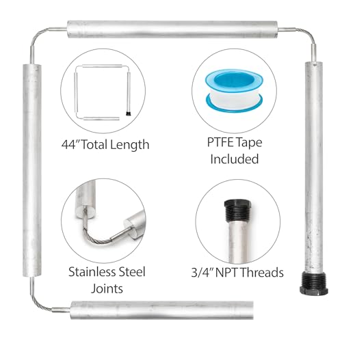44-Inch Aluminum Zinc Anode Rod for Water Heaters - Universal Fit, Flexible Installation