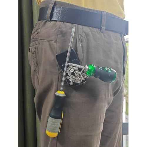 Magnetic Tool Holder Super Strong Tool Holster,Magnet Belt ClipAnti-Slip Strong Magnetic Clips Tool Belt Accessories for Hammer Nail Screwdrivers Adjustable Wrench Heavy Tools Hardware(1)