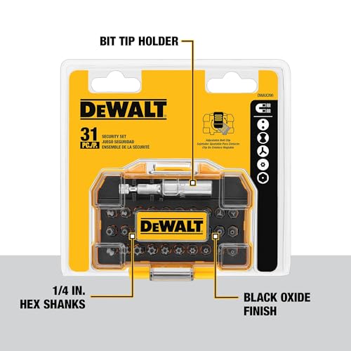 DEWALT 31-Piece Security Bit Set with Case & Magnetic Holder, One Size