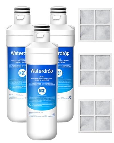 Waterdrop 3-Pack Refrigerator Water & Air Filter Replacement for LG & Kenmore Models