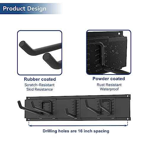 WALMANN Garage Storage Organization System Ski Wall Rack 2 Pairs of Skis Mount Hanger Home Shed and Garage Snowboard Wall Rack Holds Up to 100 lbs