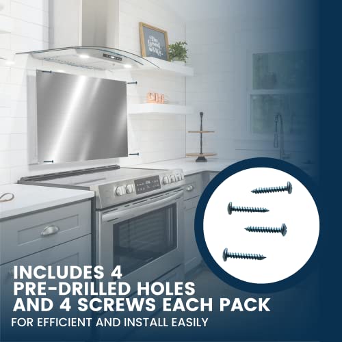 (2 Pack) 24" x 30" Reversible Metal Backsplash Panel with Pre-Drilled Holes – Ultra Thin, 0.019"–0.023" – CALPALMY for 30" Range