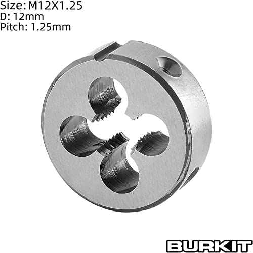 Burkit Metric M12 X 1.25 Round Threading Die, M12 x 1.25 Machine Thread Die Right Hand