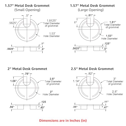 Electriduct 2 Inch Brass Polished Metal Desk Grommet Cable Hole Cover - 1 Unit