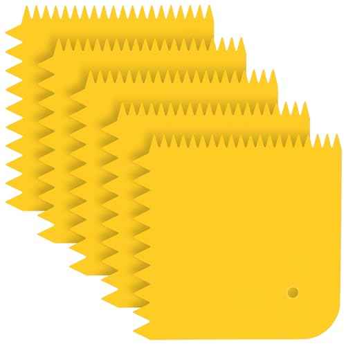 5Pcs Adhesive Spreader Plastic Trowel Notched Glue Spreader 1/4" 15/32" Tooth Hardwood Flooring Spreader Plastic Notch Trowel, 5" x 5"