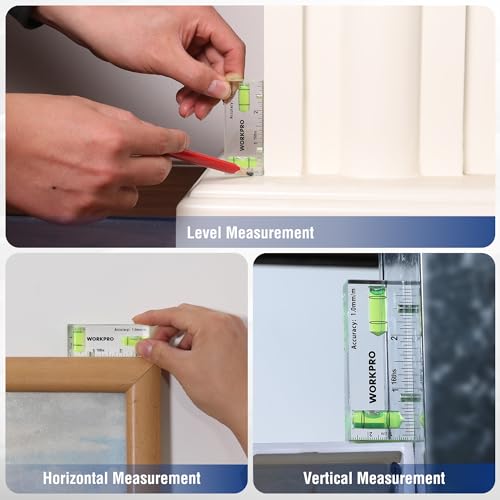 WORKPRO 3 Inch Magnetic Pocket Level - Compact Mini Level with 2 Magnets
