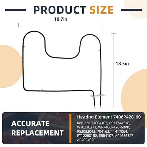 AMI PARTS Oven Heating Element 7406P428-60 Lower Bake Replacement 240V
