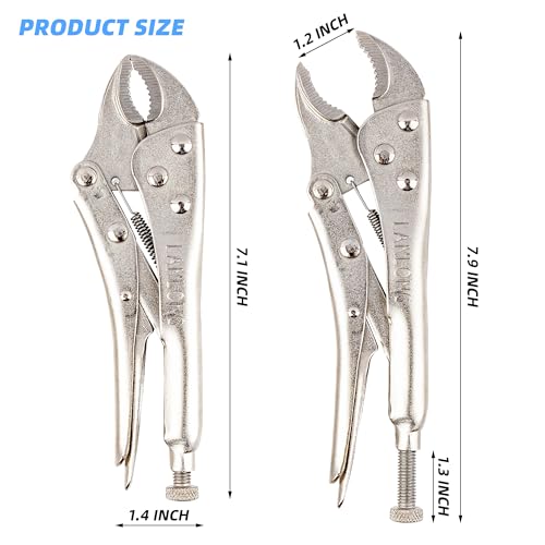 7-Inch Locking Pliers, Curved Jaw Locking Pliers with Wire Cutter, Fit for Clamping Twisting Welding