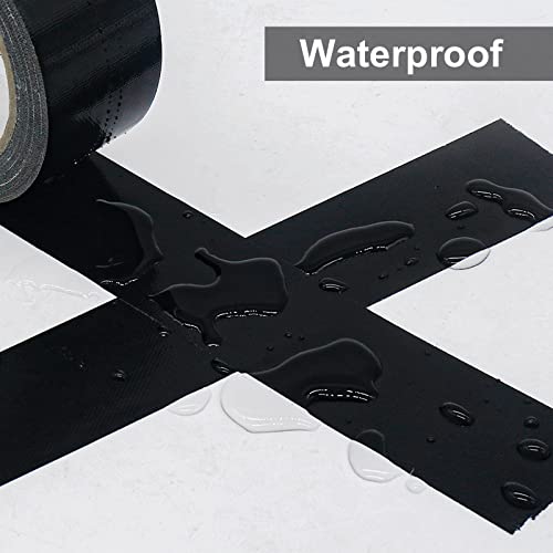 BOMEI PACK Heavy Duty Waterproof Black Duct Tape 2 In x 30 Yards, Strong & Flexible