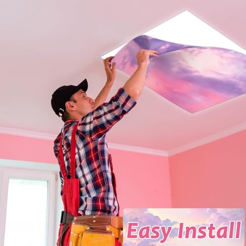 Wiooffen Sunset Fluorescent Light Covers - 6 Pack with Magnets for Classroom & Ceiling Lighting