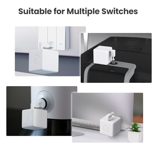 MOES Fingerbot Plus Smart Button Pusher - White, Touch Control, Alexa & Google Compatible