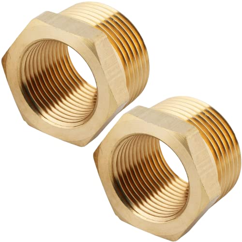 CX WONDERLAND Brass NPT Male x Female Pipe Reducer Bushing 1" x 3/4" - Leak-Resistant Plumbing Fitting